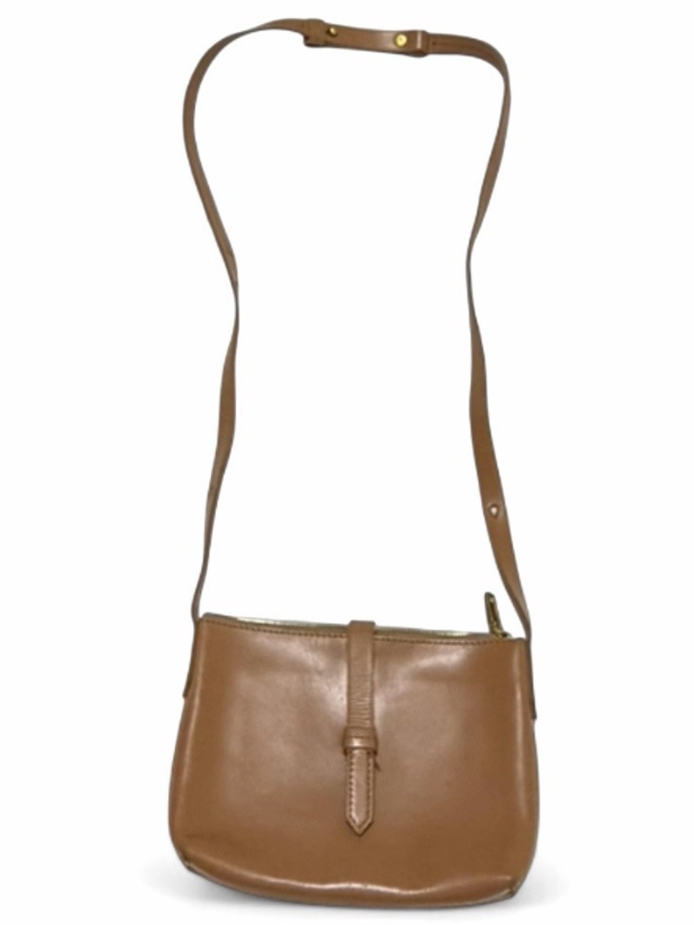 J.Crew Parker Smooth Tan Leather Crossbody Bag Adjustable Strap Purse-Minimalist